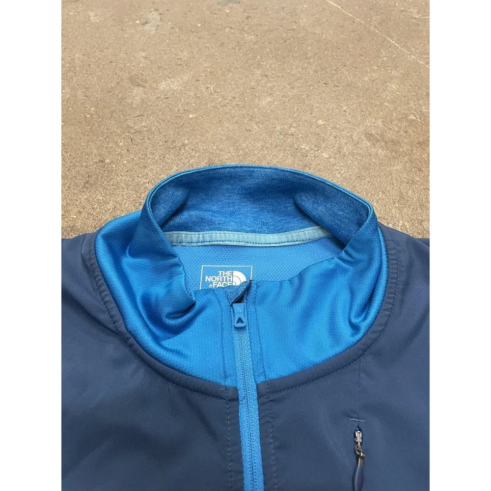The North Face Shirt Mens Medium‎ Blue 1/4 Zip FlashDry Long Sleeve Hiking Trail